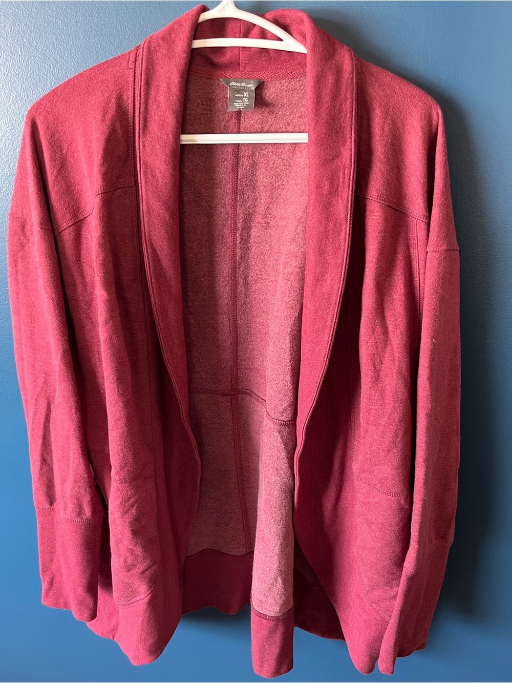 Eddie Bauer Rose Pink Open-Front Fleece Cardigan